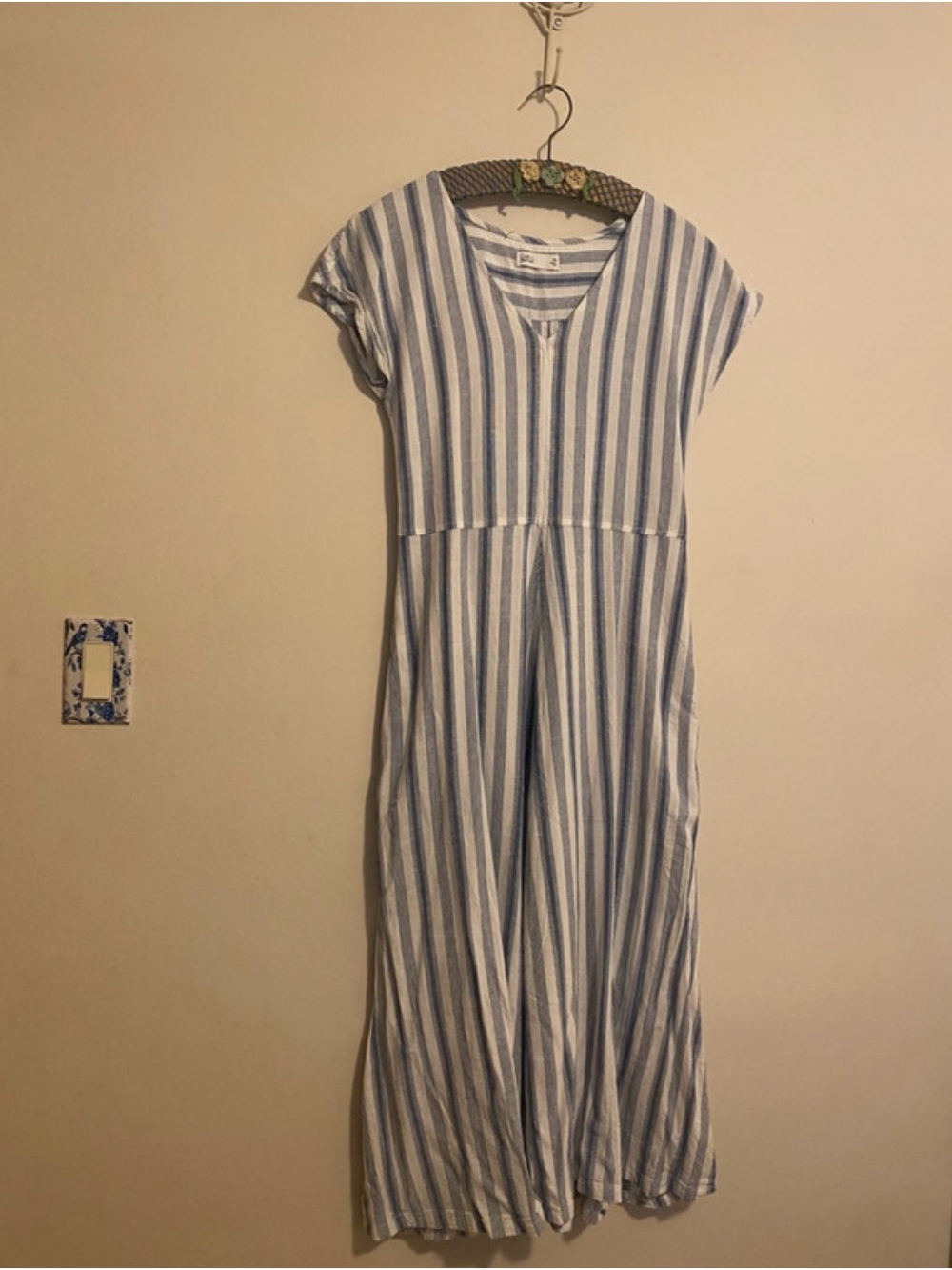croft & barrow Blue and White Vertical-Stripe Maxi Dress
